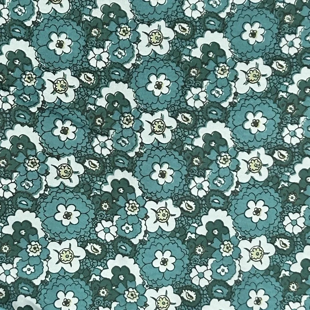 Kate Quinn Double‎ Layer Cotton Blue/Teal 60s Floral New In Bag Blanket 44X44